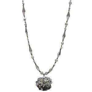 Vintage Vendome Signed Elongated Mirrored Faceted Crystal Huge Sphere Necklace